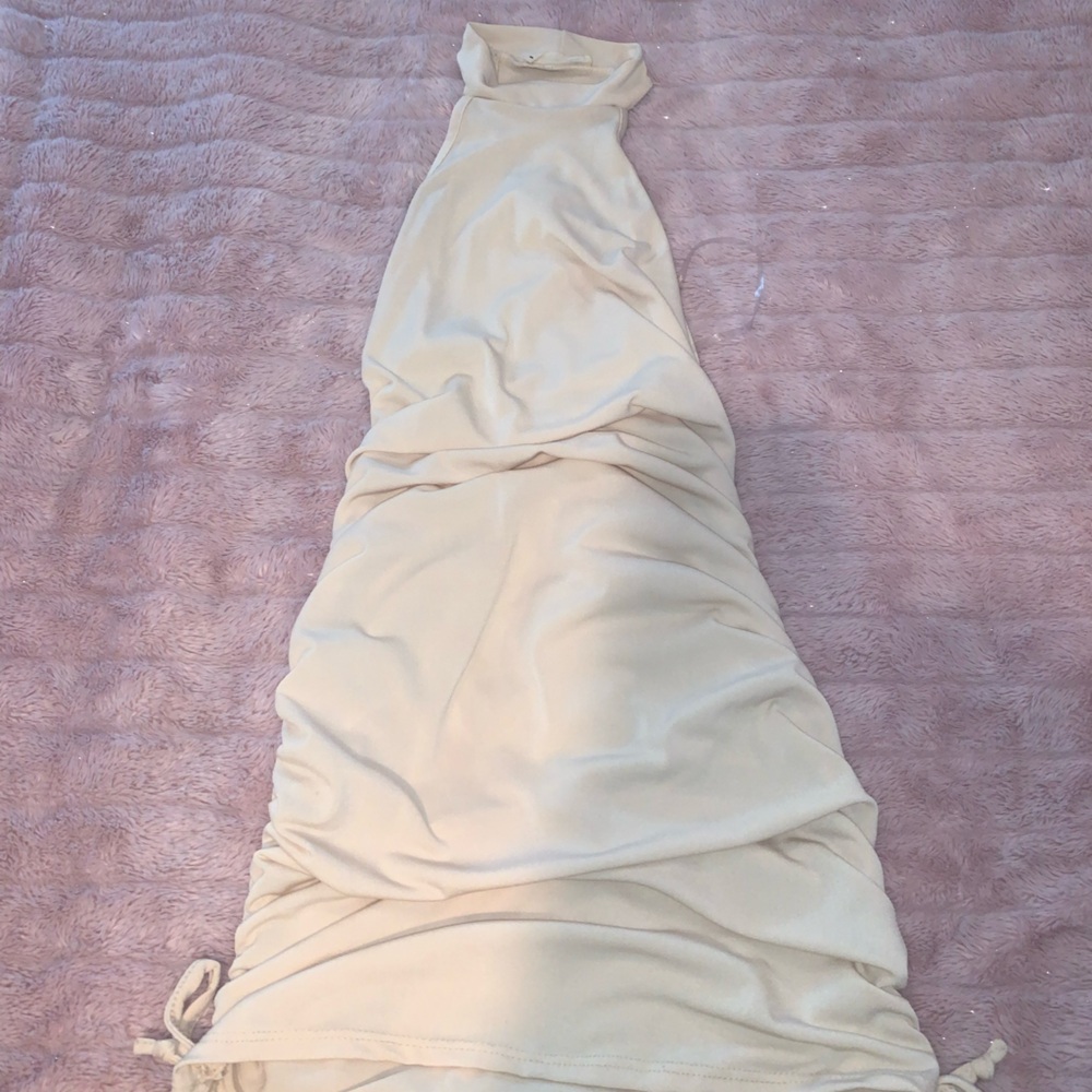 Soft Runched Beige Dress